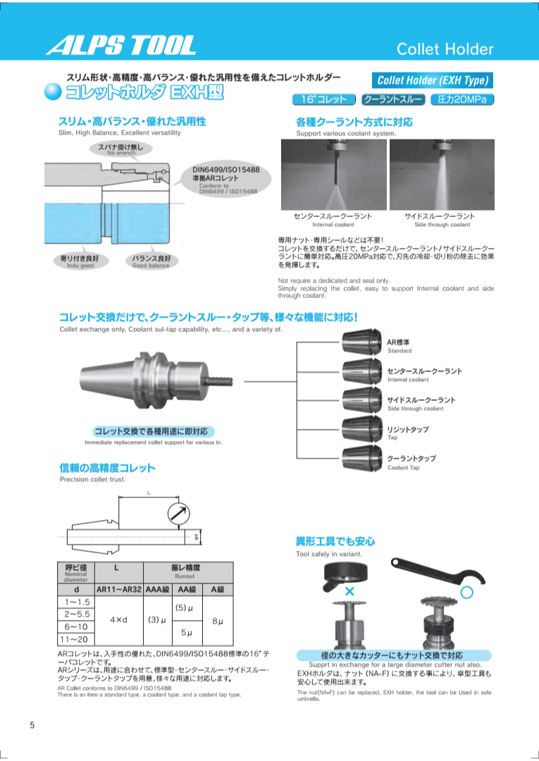 Đầu Kẹp Collet BT30BT40BT50 EXH ALPS TOOL